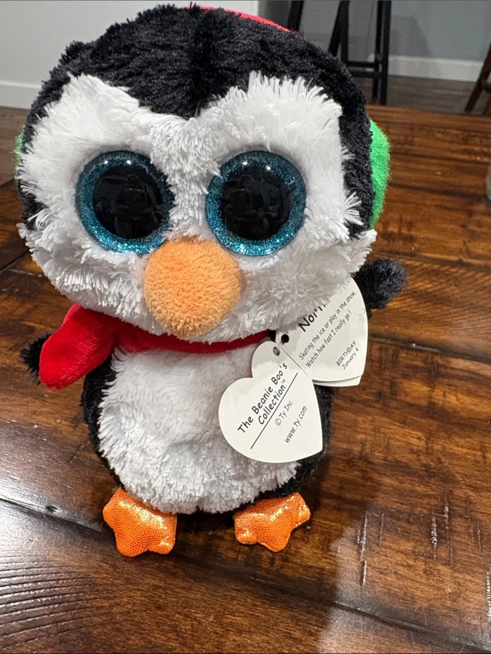 Ty Beanie Boo Penguin Plush - Black, White, Orange, Blue, Red, Green